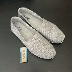 Tom’s Alpargata Ultimate Gray Sparkle Knit—Size 7.5–NWT!